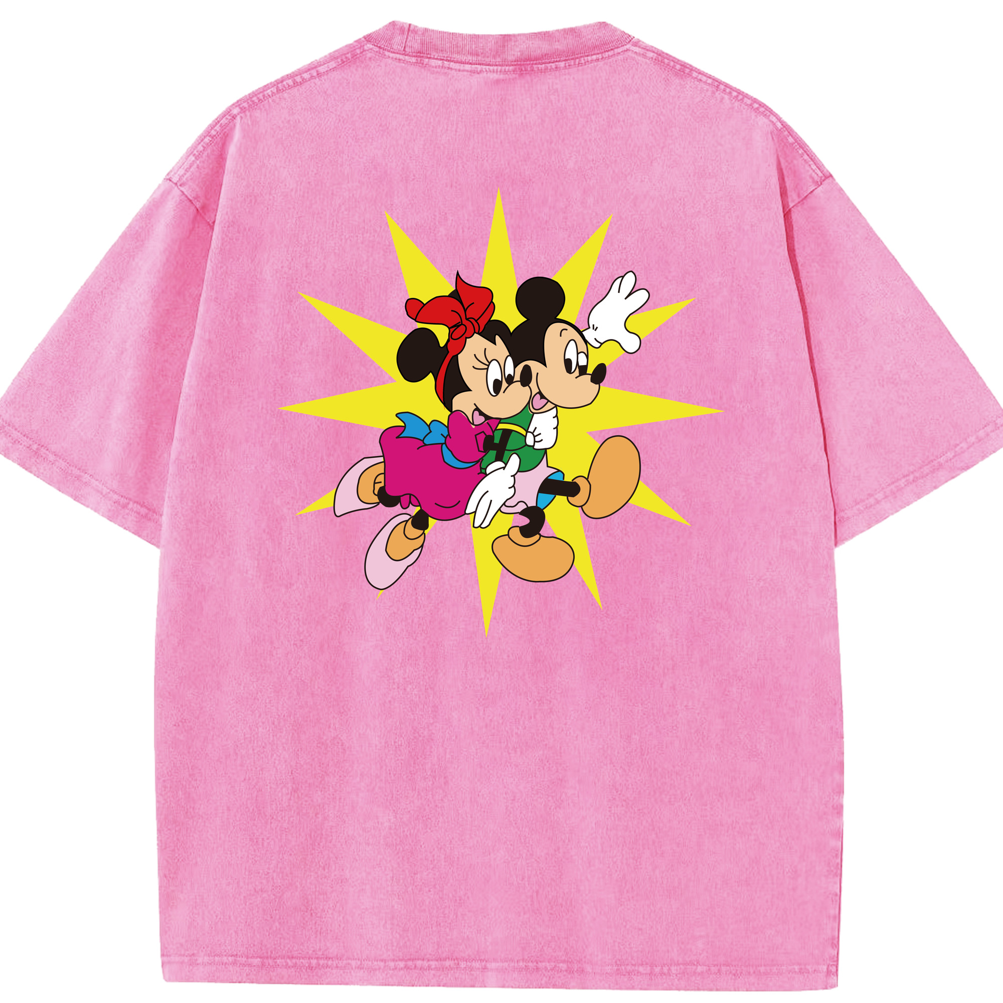 （画像用） ミッキーマウス Mickey Mouse 綿100% ヴィンテージ風 半袖Tシャツ（背面プリント）